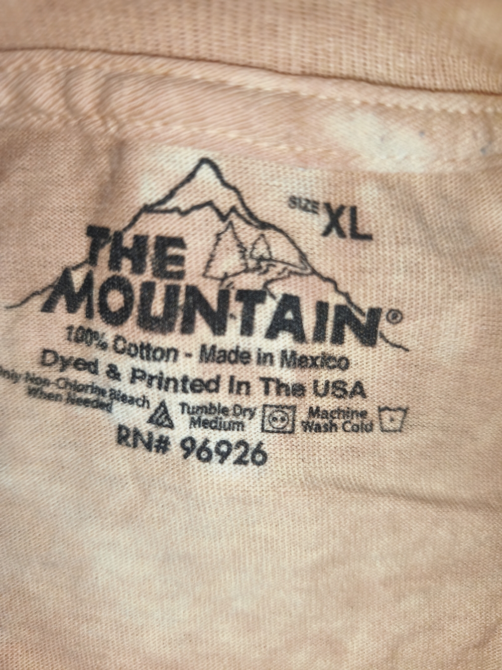 The Mountain Peach/Tan Tee with Black Logo Print C1(17) - Picture 4 of 8